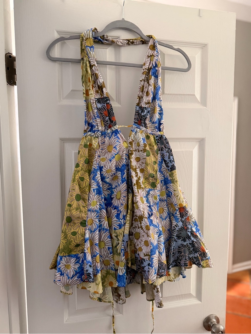 Zara Multicolor Daisy Halter Mini Dress